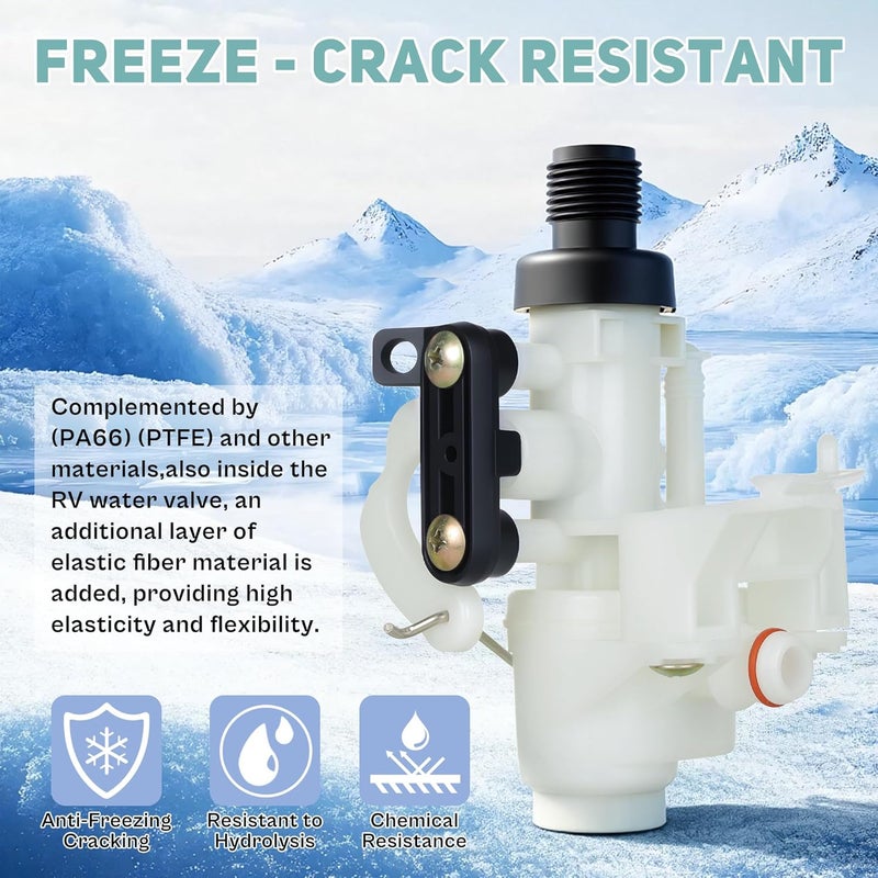 Vypart 𝗨𝗽𝗴𝗿𝗮𝗱𝗲𝗱 31705 RV Toilet Water Valve Kit - Fits Thetford Aqua-Magic V (High/Low Hand/Foot Flush) | Leak-Proof, Freeze-Resistant, Replaces 31688, 31687, 31653 - Image 5